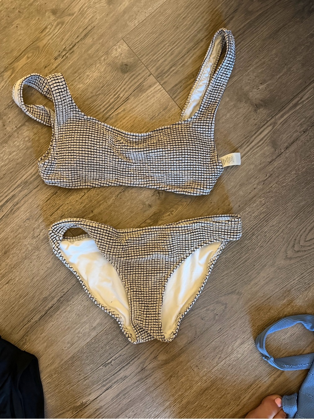 aerie Black and White Grid Bikini Set